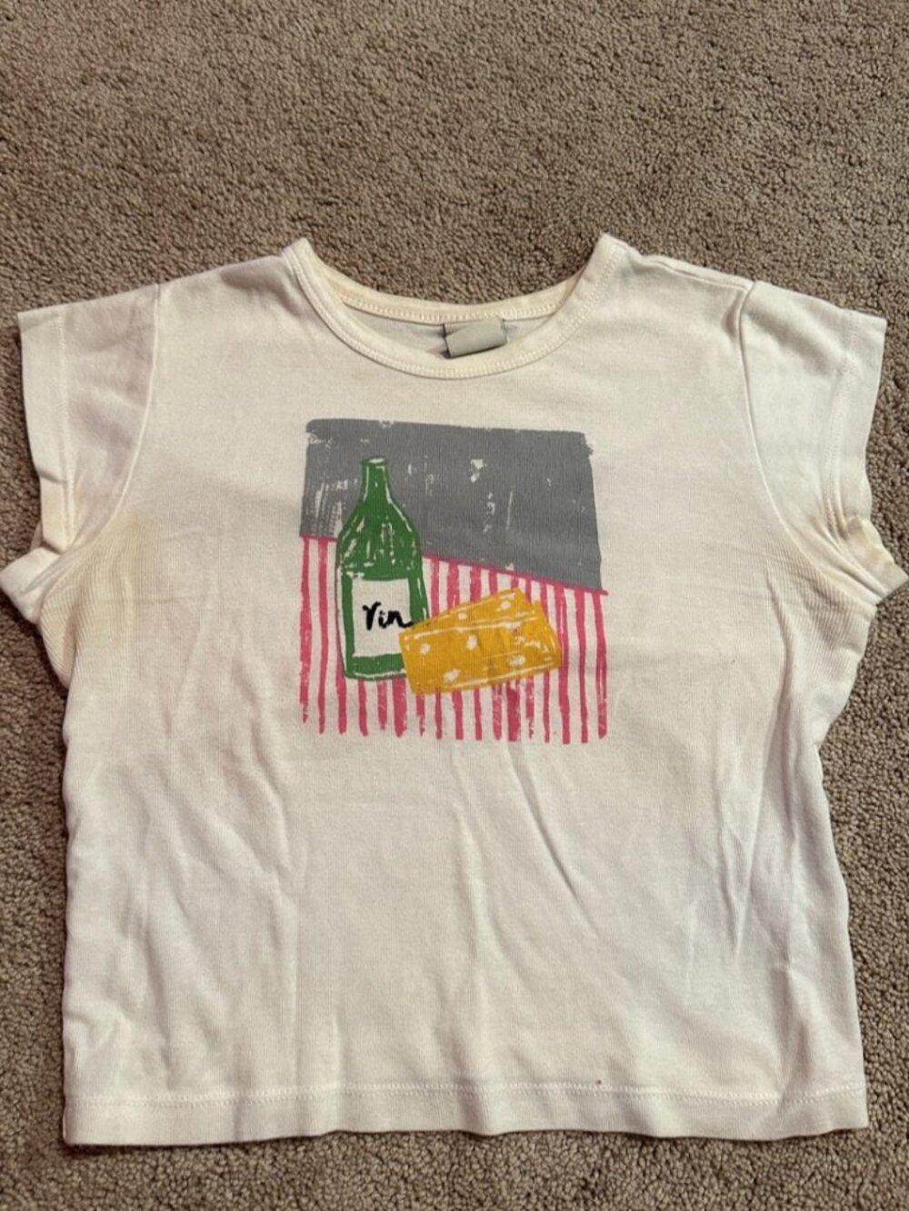 White Tee with Green Bottle & Yellow